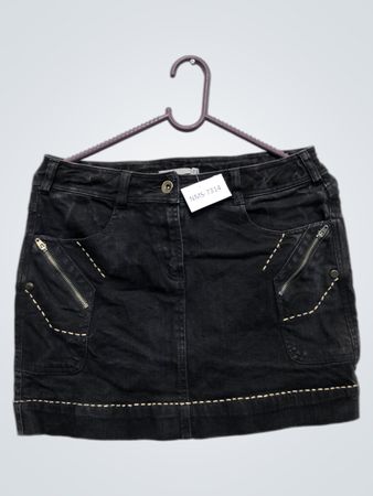 KA Schwarzer Denim-Rock