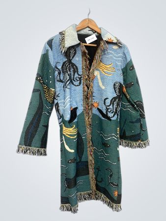 Manteau Tapisserie avec imprimé nautique et faune marine