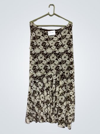 Brauner Maxirock mit Blumenmuster