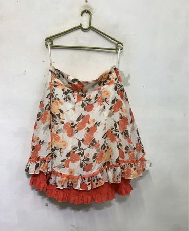 Top Secret Floral Ruffle Skirt