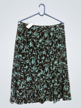 Braun und Blau Floral Druck Rock