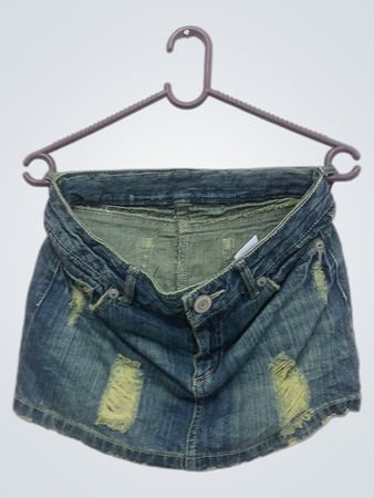 Distressed Denim Minirock
