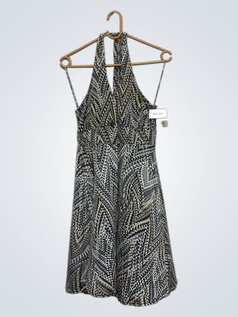 Trägerloses Kleid mit abstraktem Druck