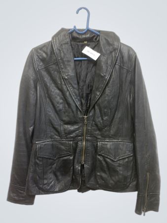 Schwarze Lederjacke NJ-8958