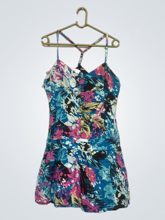 Blumendruck-Spaghetti-Trägerkleid