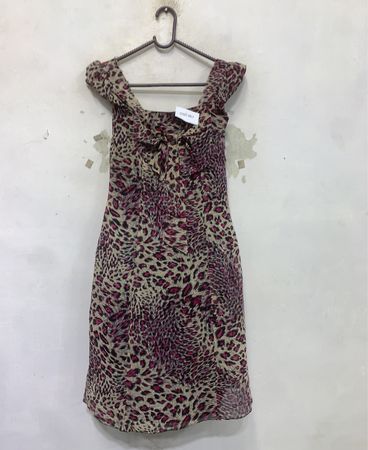 Leopardenmusterkleid mit Schleifendetail