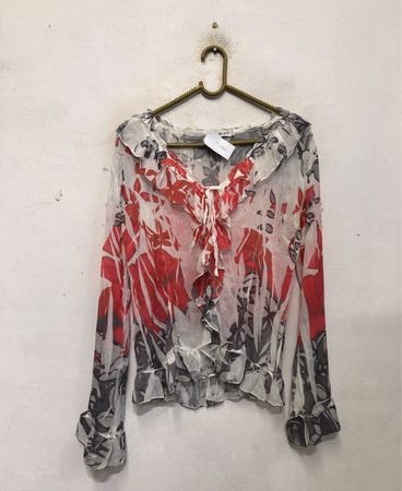 ALMAX Italia Floral Ruffle Bluse