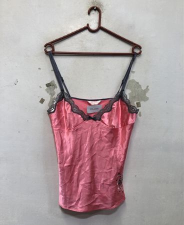 Secret Possessions Pink Lace Trim Cami Top