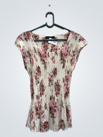 JUST ELEGANCE Florales Plissee-Top