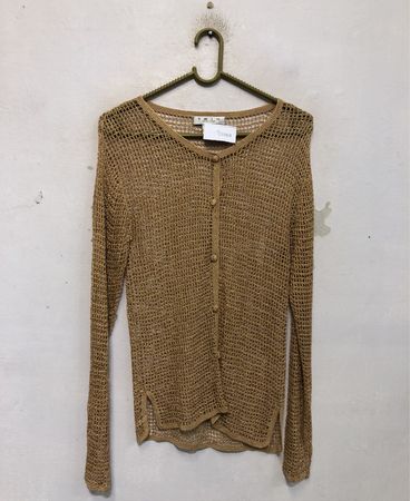 TRIO NEW YORK Gold Strick-Cardigan