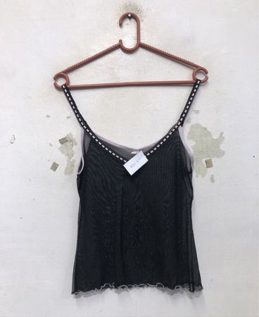 Schwarzes durchsichtiges Camisole