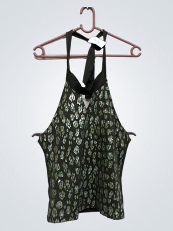 Halterneck-Top mit floralem Druck