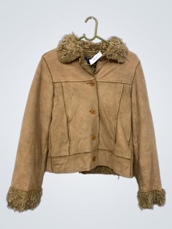 PIER FIFTEEN COLLECTION Braune Wildlederjacke mit Futter aus Pelz