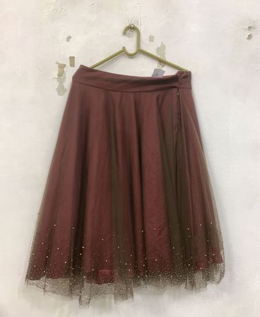Monsoon Brown Embellished Tulle Skirt