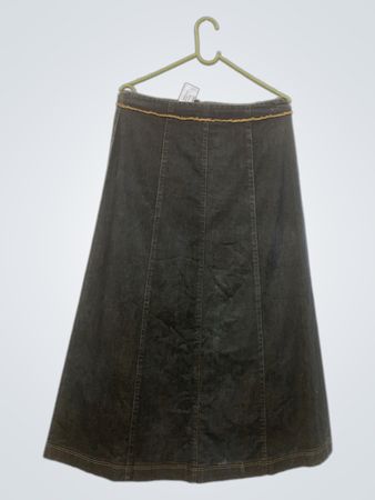 Dunkel gewaschener Denim-Maxikilt