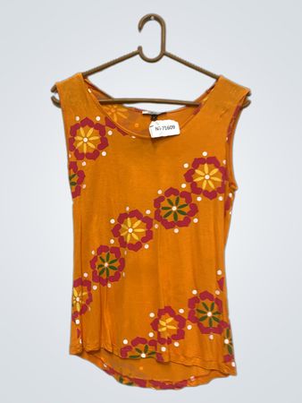 Metaxu Orange ärmelloses Top mit floralem Druck