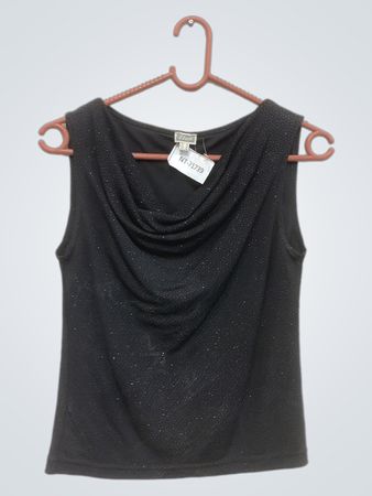 Etam Schwarzes Glitzerndes Ärmelloses Top