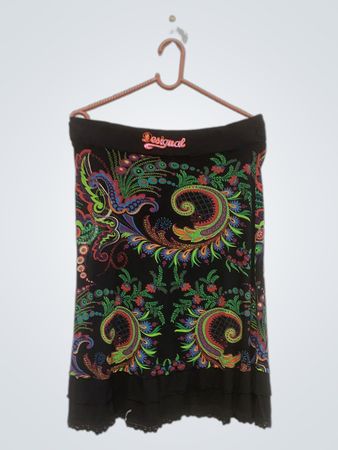 Desigual schwarzer gemusterter Rock