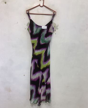 Midi-Kleid mit abstraktem Druck