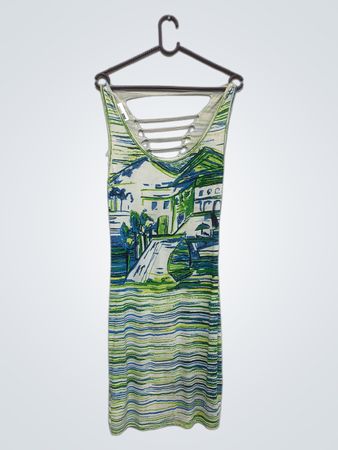 Damen Ärmelloses Bedrucktes Kleid
