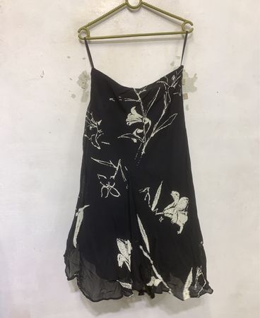 Simon Jeffrey Collection Schwarzer Floral Print Rock