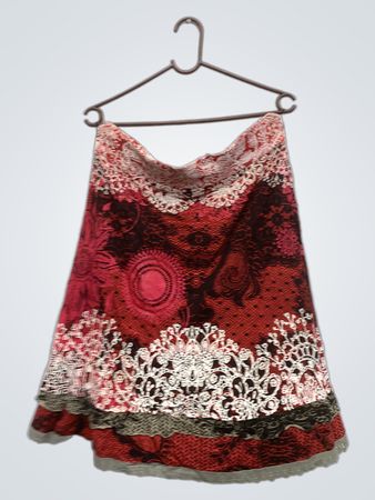 Desigual Rote Blumendruck Minirock