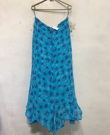 Maxi-Rock mit blauem Blumenmuster