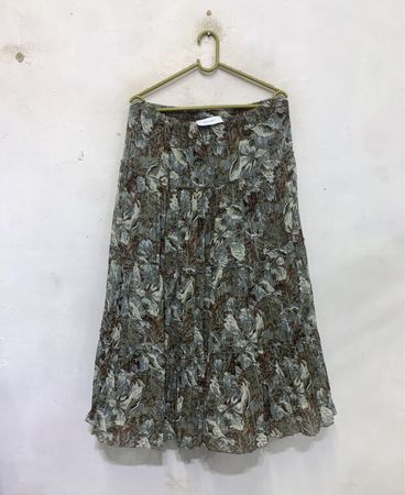 Gestufter Blumenmuster-Midirock