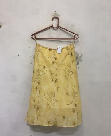 FAOB Gelb Floral Print Midi Rock