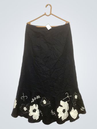Solar Black Bestickter Midi-Rock