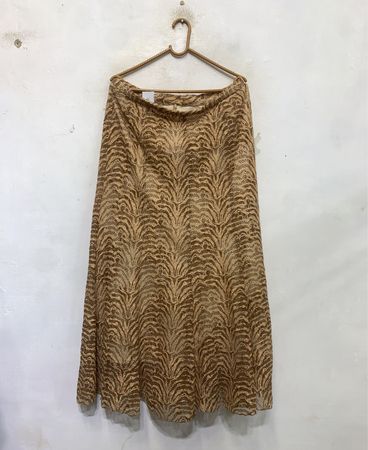 Braune Zebra-Muster Maxi-Rock
