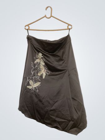 Loren Brown Satin Floralrock