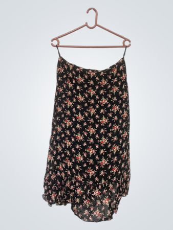 MORE & MORE Schwarzer Blumenmuster Midi-Rock
