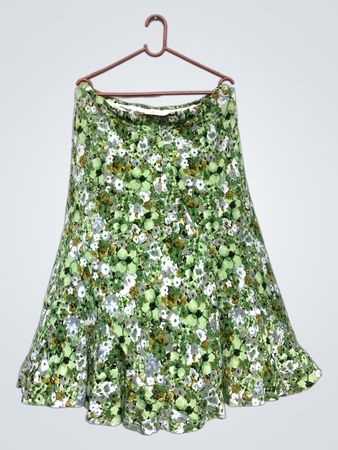 Grüner Floralprint-Midirock mit OS-360-Label