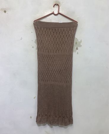 braun gestrickter Rock aus Kürbisport