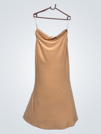 OPERA Peach Strapless Maxi Dress Größe L