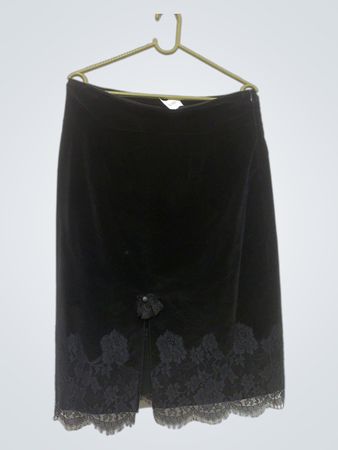 Gracila Krain Black Velvet Lace Skirt