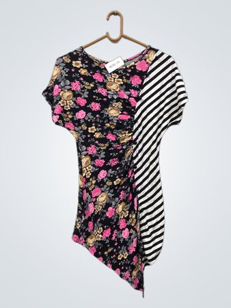 ZENTEX Damen Blütenmuster Asymmetrisches Top