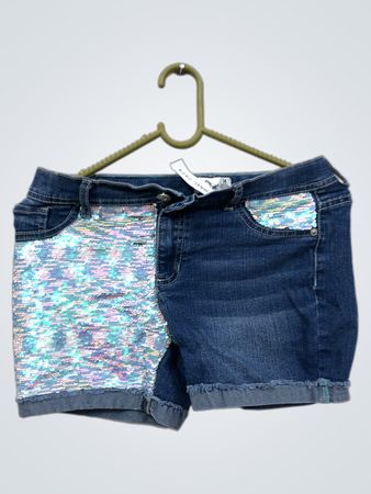 Jordache Girls Pailletten-Denim-Shorts Größe 14
