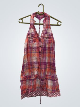 Karierter Halter Kleid