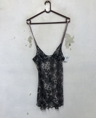 Durchsichtiges Blumen-Spaghettikleid