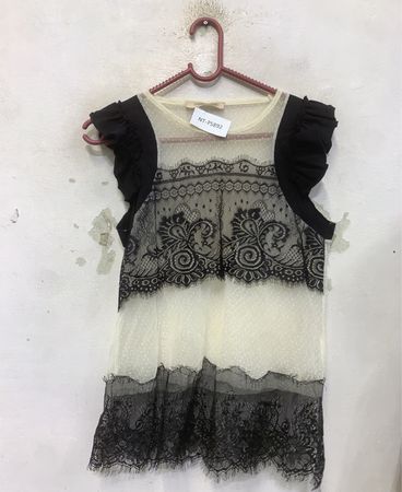 FLOREIZA Damenbluse mit Spitzenbesatz
