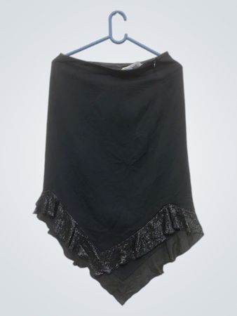 eghos Made in Italy schwarzer Rock mit Rüschensaum
