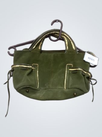 Grüne Wildleder-Handtasche