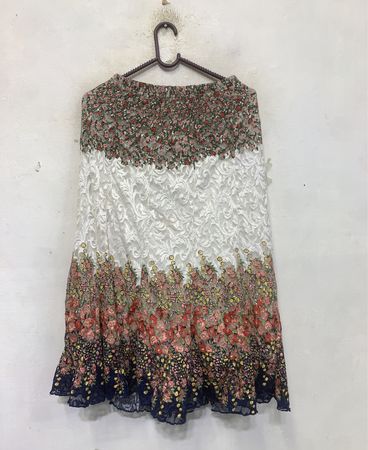 IZABEL LONDON Floral Lace Midi Rock