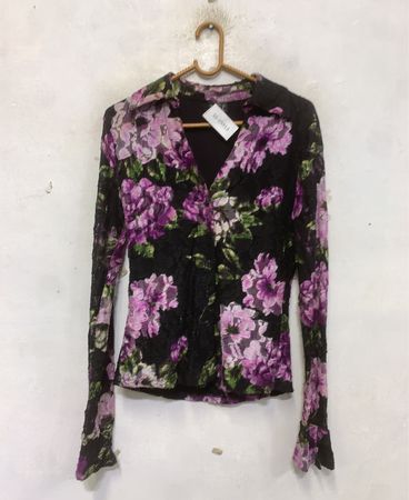 INC International Concepts Florale Spitzenbluse mit langen Ärmeln