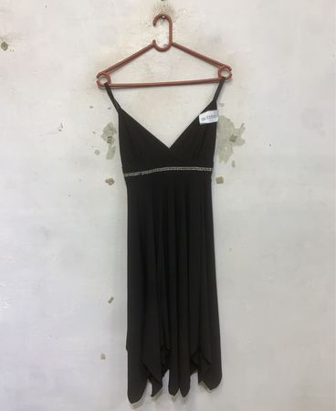 Selects Schwarzes verzierte Trägerkleid mit Spaghetti-Trägern