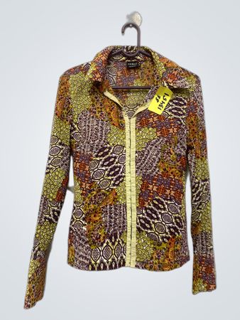 Tribal Langarm-Hemd mit Patchwork-Print