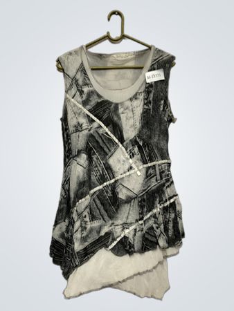 Ärmelloses Top mit Denim-Print