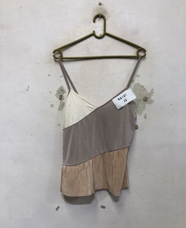 Colorblock-Trägertop mit Falten